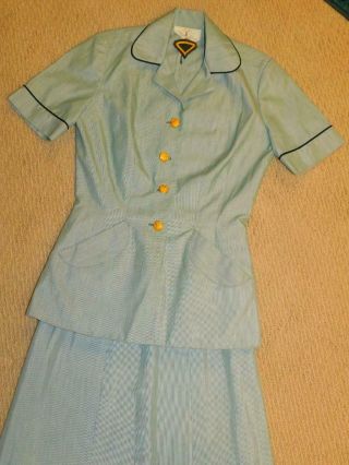 Vintage 1959 U S ARMY Womans Basic Summer UNIFORM bouse skirt SIDRAN Sz 10 Long 7