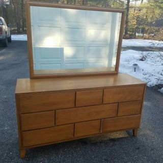 Russel Wright For Conant Ball 9 Drawer Dresser Solid Wood Mid Century Modern