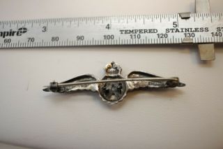 WW2 Sterling Silver Wings RAF Pin Back 2” Rare World War 4