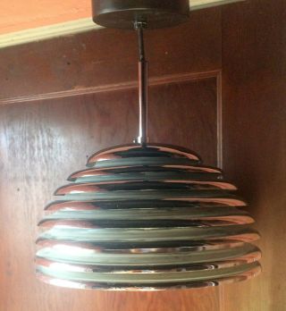 Vintage Mcm Chrome Beehive Chandelier - Mid Century Ceiling Light Fixture