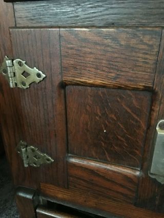 Antique Solid Wood Oak Ice Box / Refrigerator - Leonard Cleanable Model 7