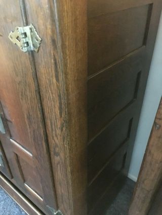 Antique Solid Wood Oak Ice Box / Refrigerator - Leonard Cleanable Model 9