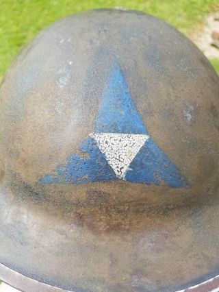 RARE WWI US issued,  dough boy helmet,  III Corp 3rd Corps over 1st & 2nd Division 2