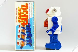 YONEZAWA HORIKAWA MASUDAYA PISTON ROBOT BLUE TIN JAPAN VINTAGE SPACE TOY 4