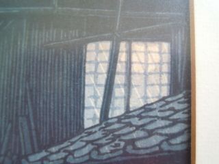 1947 Woodblock Print “Night Rain at Kawarako” by Kawase Hasui (1883 - 1957) 10