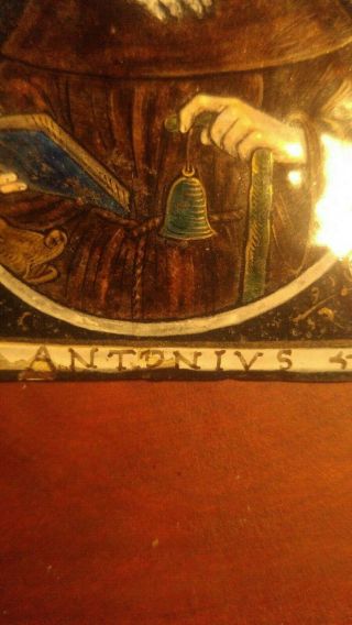 17th century Limoges enamel plaque depicting St.  Anthony 3
