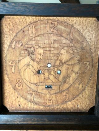 ANTIQUE BOOKSHELF CLOCK by SHOP OF THE CRAFTERS c.  1910 WATERBURY USA 7
