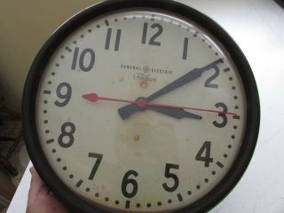 Vintage GE School Wall Clock General Electric Bakelite Telechron 1HA1612 2