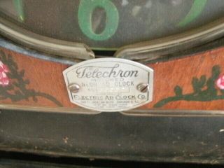 Mid - 20th Century TELECHRON MOTORED NEON AD CLOCK.  For Restoration. 3