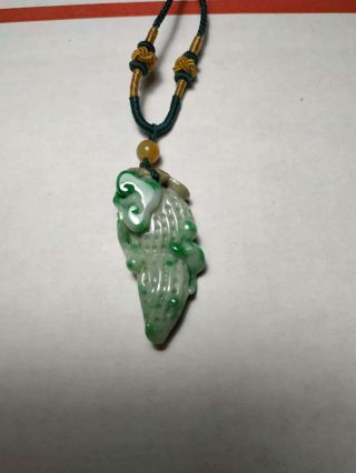 Grade A 100 Natural Burmese Jadeite Jade Peanut Pendant Necklace 86