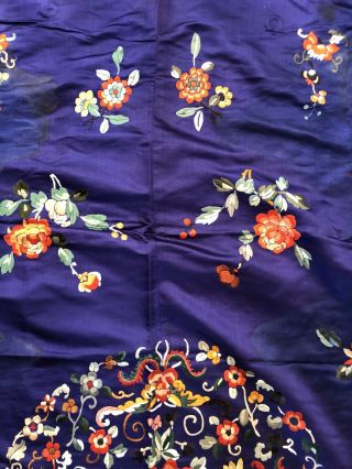 Huge Antique Chinese Silk Hand Embroidered Panel Tapestry Textile 10