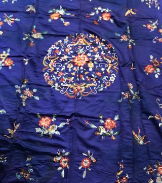 Huge Antique Chinese Silk Hand Embroidered Panel Tapestry Textile 2