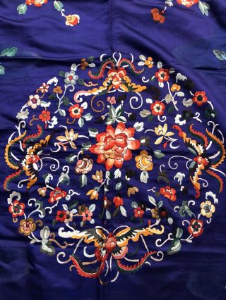 Huge Antique Chinese Silk Hand Embroidered Panel Tapestry Textile 3
