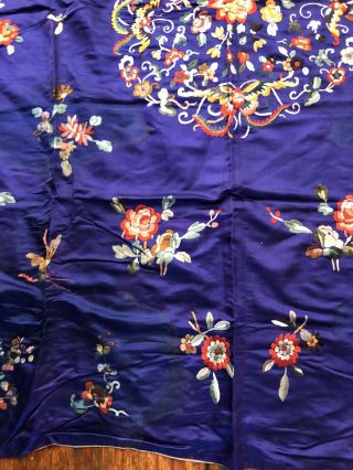 Huge Antique Chinese Silk Hand Embroidered Panel Tapestry Textile 5