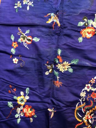 Huge Antique Chinese Silk Hand Embroidered Panel Tapestry Textile 8