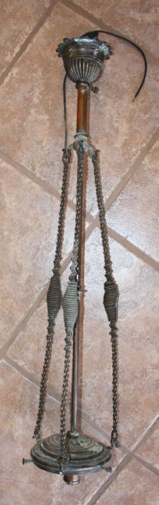 Antique Brass/copper Hanging Light Fixture Medieval Gothic Chains