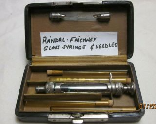 Antique Randall - Faichney Glass Syringe Tubes Medical 1900 - 1910