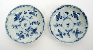 9 CHINESE BLUE & WHITE EXPORT PORCELAIN SAUCERS 18 - 19th century KANGXI QIANLONG 5