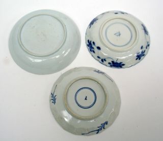 9 CHINESE BLUE & WHITE EXPORT PORCELAIN SAUCERS 18 - 19th century KANGXI QIANLONG 9