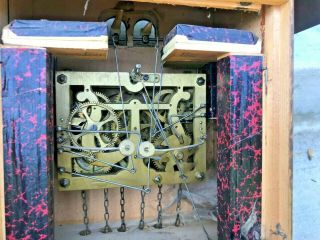 antique vtg dam wiedel black forest rabbit & Quail Cuckoo clock from Germany 8