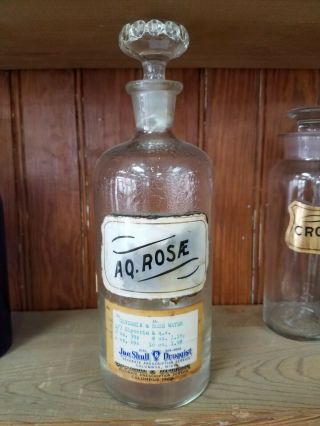 Aq.  Rose Glass Label Apothecary