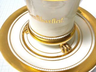Antique 19thC BERLIN KPM porcelain lithophane cup and saucer 10