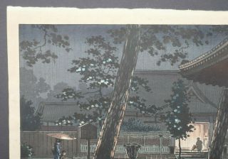 TSUCHIYA KOITSU (1870 - 1949),  JAPANESE WOODBLOCK PRINT,  SENGAKUJI TEMPLE,  SIGNED 2