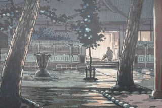 TSUCHIYA KOITSU (1870 - 1949),  JAPANESE WOODBLOCK PRINT,  SENGAKUJI TEMPLE,  SIGNED 5