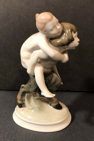 Rosenthal Porcelain Figurine A.  Caasmann 208 " Fauns Flight " 1914 - 16 Selb - Bavaria