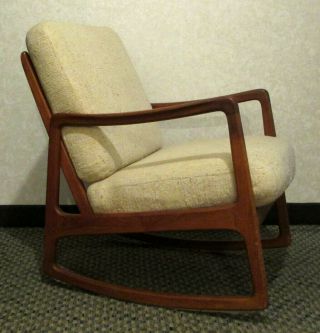 Vintage Mid Century Danish Ole Wanscher John Stuart Teakwood Rocking Chair