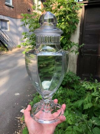 Vintage Crisp Minty C.  1900 Soda Fountain " Puritan " Apothecary Candy Jar