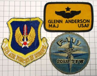Usaf Military Patch Air Force Usafe 20th Tfw 79th Tfs Named Tag Badge (3) Set1