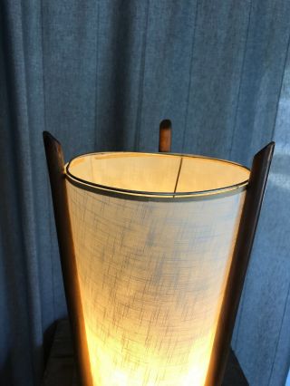 RARE Mid Century Danish Modern Adrian Pearsall Era Teak Walnut Desk Table Lamp 7