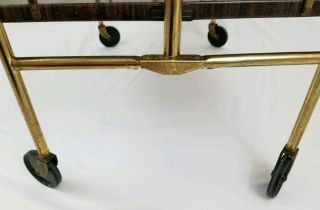 Mid - Century Modern bar drink tea cart folding metal casters Relyon vintage 10