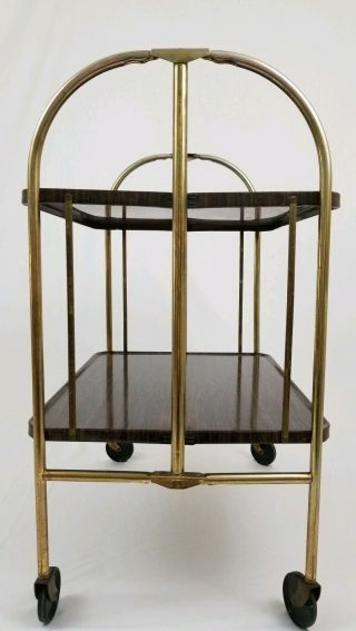 Mid - Century Modern bar drink tea cart folding metal casters Relyon vintage 3