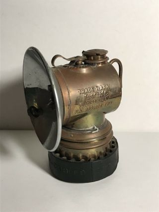 Rare Justrite Air - Cooled Grip Carbide Coal Miners Lantern