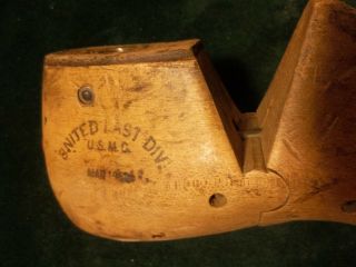 Vintage Pair Wood 400 Size 10 - 1/2 E UNITED LAST Shoe Industrial Last D - 33 5
