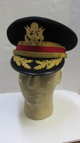 Vintage Us Army Field Officer Artillery Dress Blues Uniform Hat Cap Bullion
