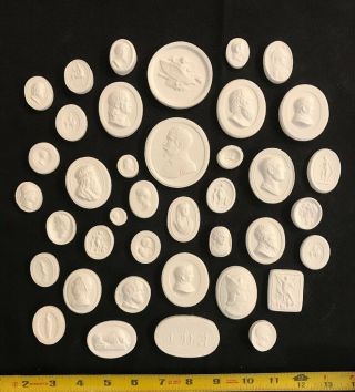 39 Grand Tour Style Cameos Intaglios Medallions Plaster Seals Classical Frieze