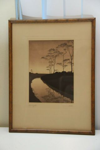 Vintage Japanese Woodblock Print By Shoda Koho - Twilight Signed