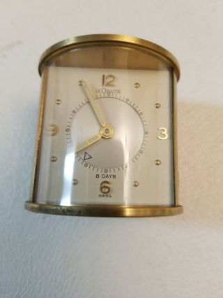 Rare Vintage Lecoultre 8 Day Travel Alarm Clock