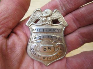 Us Army Military Police Mp Badge Camp Forrest Tullahoma,  Tennessee Ww2 Era