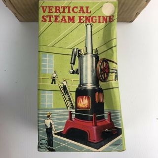 Vintage Marx J - 5322 Vertical Steam Engine with 3 Accessories Box Rare 4