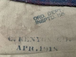 World War I US Army Calvary Horse Blanket C.  KENYON CO APR 1918 5