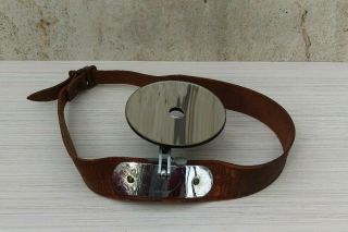 Antique Dr Head Mirror Reflector Adams Bausch&lomb,  Grafco & Leather
