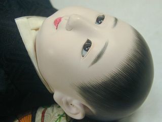 ICHIMATSU BOY DOLL 82 Japanese Vtg Silk Hakama Gofun Child Ningyo by TOKUSHIGE 11
