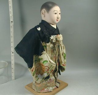 ICHIMATSU BOY DOLL 82 Japanese Vtg Silk Hakama Gofun Child Ningyo by TOKUSHIGE 2