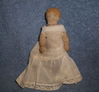 Antique Miniature 4.  5 " Doll 