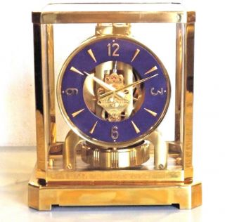 Serviced Cleaned 1970s Jaeger Lecoultre 528 Blue Dial Atmos Clock 214000