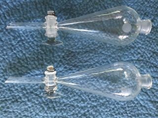 Pr (2) Vintage Pyrex Glass Laboratory Drip Tube Lab Instrument Pharmacy